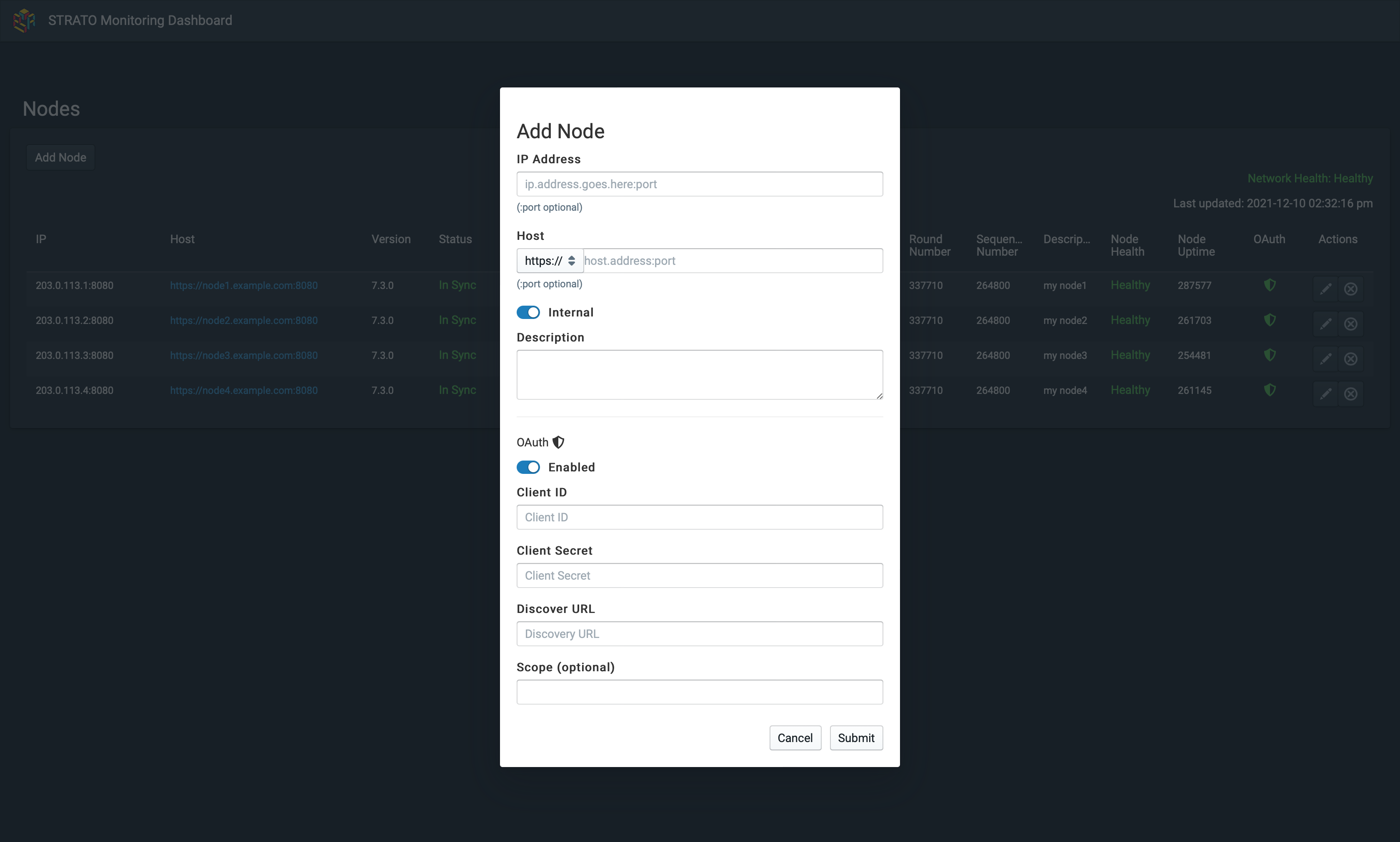 CMD - Add Node Dialog on the Page